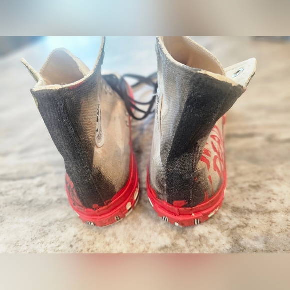 NEW! Hand-Painted “The Walking Dead” Custom Canvas High Tops – Zombie M/8 W/9.5 - Picture 7 of 9